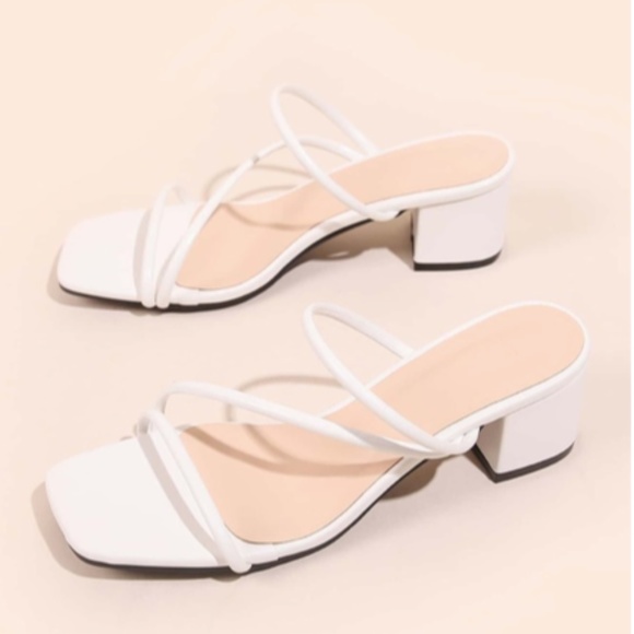 White Minimalist Strappy Sandal Mules (Size EUR 41/US 9) - Picture 2 of 4